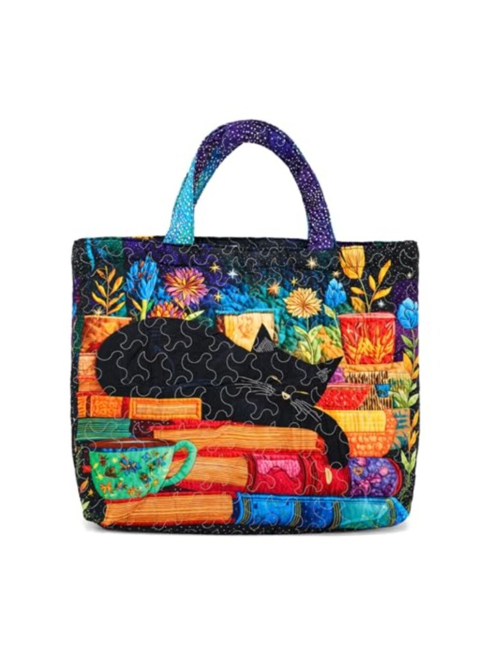 Quilted Tote Bag for Women Cotton Blend Lightweight Travel Work School